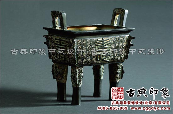 中式装修设计之铜鼎装饰