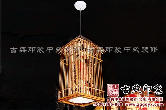 酒店中式设计之鸟笼灯装饰
