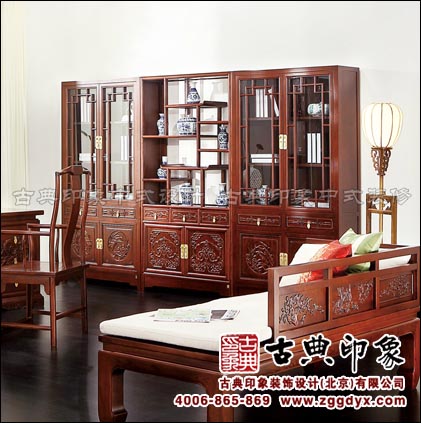 榆木中式书房家具