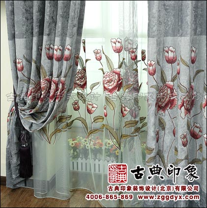 中式布艺窗帘