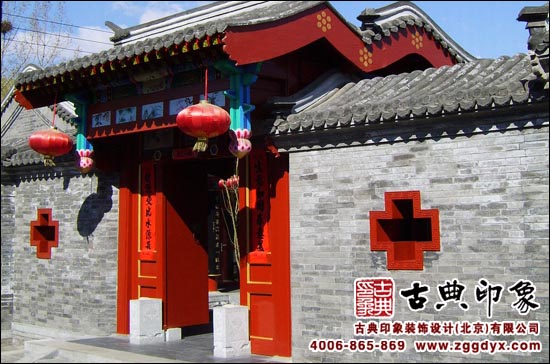 中式古建垂花门