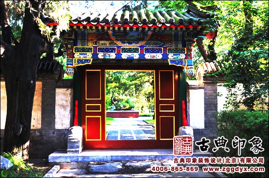 中式古建垂花门