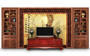 中式客厅背景墙设计  典型中式装饰元素