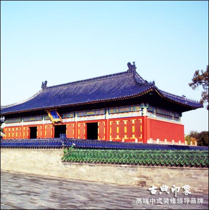 中式古建单檐庑殿顶