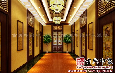 重庆紫云足疗会馆设计装修  现代中式风格