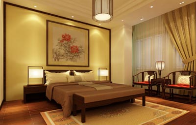 酒店中式设计客房效果图  典雅舒适的中式酒店客房空间
