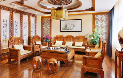 星级古典酒店茶艺区中式设计现天然韵致