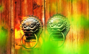 中式传统宅院 门饰大巧于斯